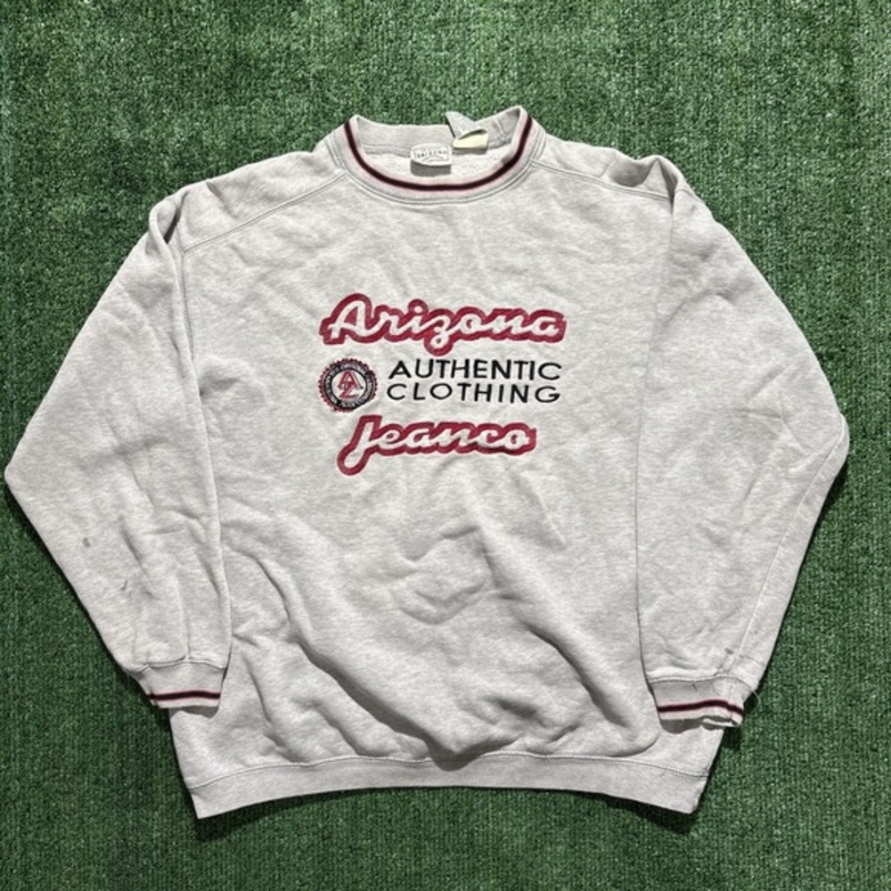 Arizona Jean Co Sweatshirt Mens Small‎ Gray Good Condition Embroidered Graphic